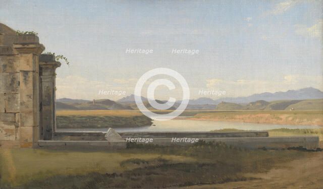 View from the Fontana Acetosa, Rome;View of the Fontana Acetosa, 1814-1816. Creator: CW Eckersberg.