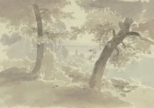 View from the forest of Kronberg Castle, c1840s. Creator: Carl Theodor Reiffenstein