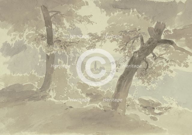 View from the forest of Kronberg Castle, c1840s. Creator: Carl Theodor Reiffenstein.