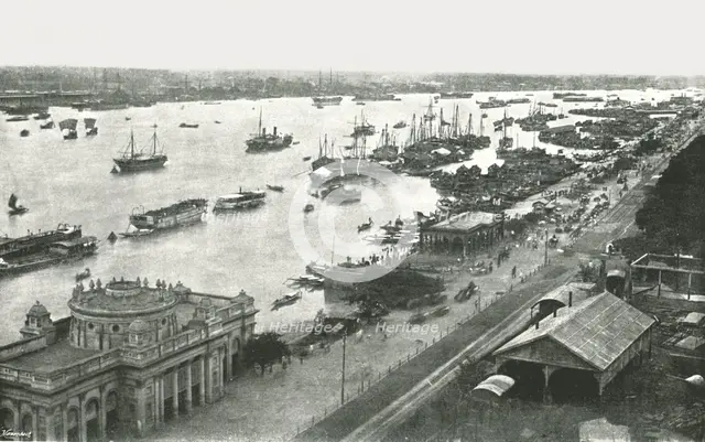 View from the Hooghly Bridge, Calcutta, India, 1895.  Creator: Unknown.
