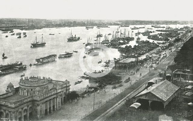 View from the Hooghly Bridge, Calcutta, India, 1895.  Creator: Unknown.