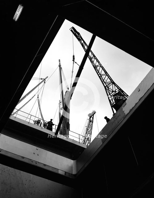 View from the hold of the 'Manchester Renown', Manchester, 1964.  Creator: Michael Walters.