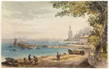 View from the Hotel Swanaze, India, n.d. Creator: Sir Charles D'Oyly