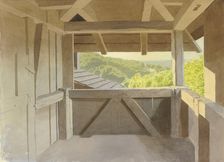 View from the hunting stand at Wasenmerk near Braunfels over the surrounding wooded landscape, 1860. Creator: Carl Theodor Reiffenstein