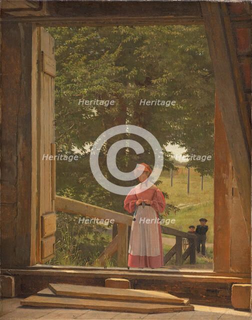 View from the Loft of the Grain Store at the Bakery in the Citadel of Copenhagen, 1831. Creator: Christen Købke.