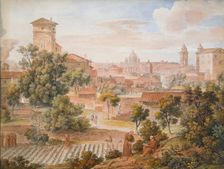 View from the Monastery of San Isidoro towards St. Peter's Basilica in Rome, 1810. Creator: Joseph Anton Koch