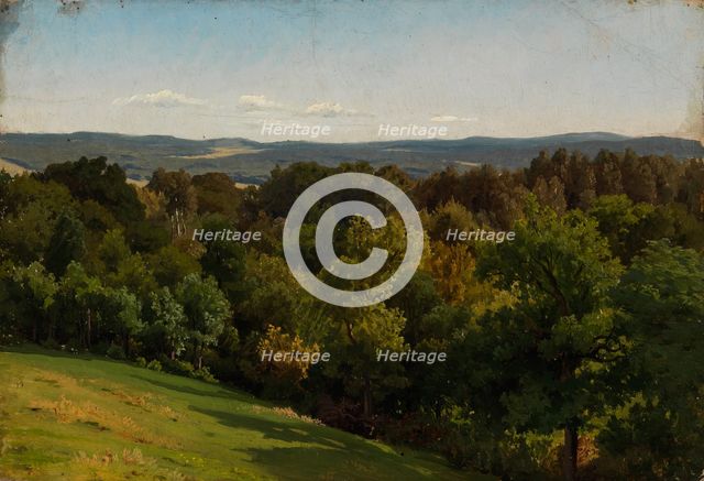 View from the mountain, exercise, 1855. Creator: Werner Holmberg.