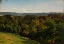 View from the mountain, exercise, 1855. Creator: Werner Holmberg