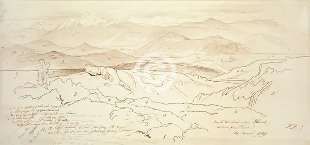 View from the Mountains above Phonia, 1849. Artist: Edward Lear.