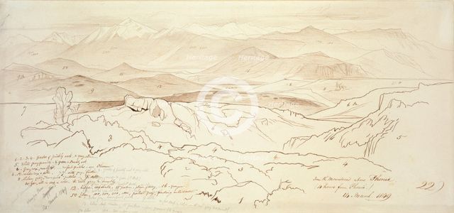 View from the Mountains above Phonia, 1849. Artist: Edward Lear.