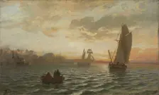 View from the Oslofjord, 1866. Creator: Hans Gude