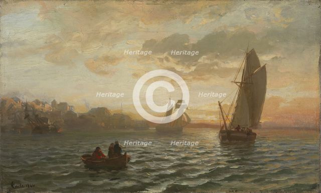 View from the Oslofjord, 1866. Creator: Hans Gude.