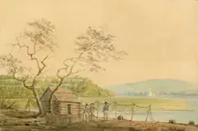 View from the Packet Wharf at Frenchtown Looking down Elk Creek, 1806. Creator: Benjamin Henry Latrobe