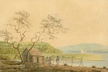 View from the Packet Wharf at Frenchtown Looking down Elk Creek, 1806. Creator: Benjamin Henry Latrobe