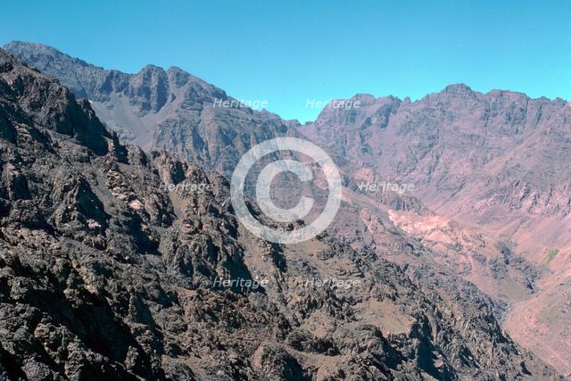View from the pass descending to Sidi Chamharouch in Morocco.