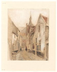 View from the Ridderstraat in the Kerksteeg, Hattem, 1861. Creator: Johannes Bosboom