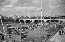 View from the Royal Festival Hall, South Bank, Lambeth, London, c1951. Artist: SW Rawlings