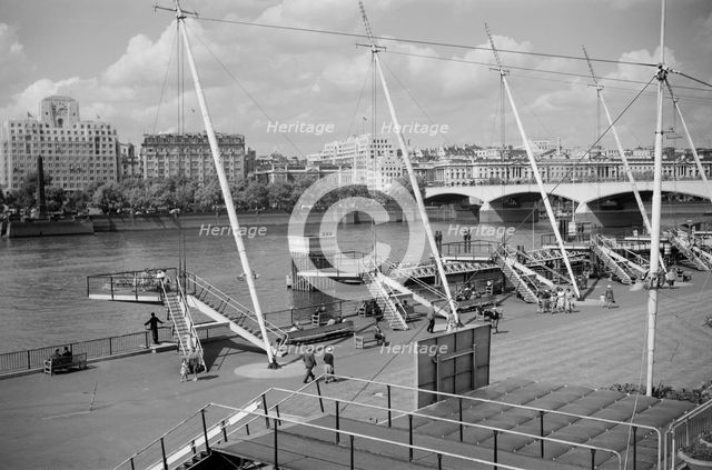 View from the Royal Festival Hall, South Bank, Lambeth, London, c1951-1962. Artist: SW Rawlings