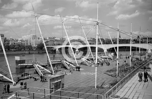 View from the Royal Festival Hall, South Bank, Lambeth, London, c1951. Artist: SW Rawlings
