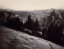 View from the Sentinel Dome, Yosemite, 1865-66. Creator: Carleton Emmons Watkins