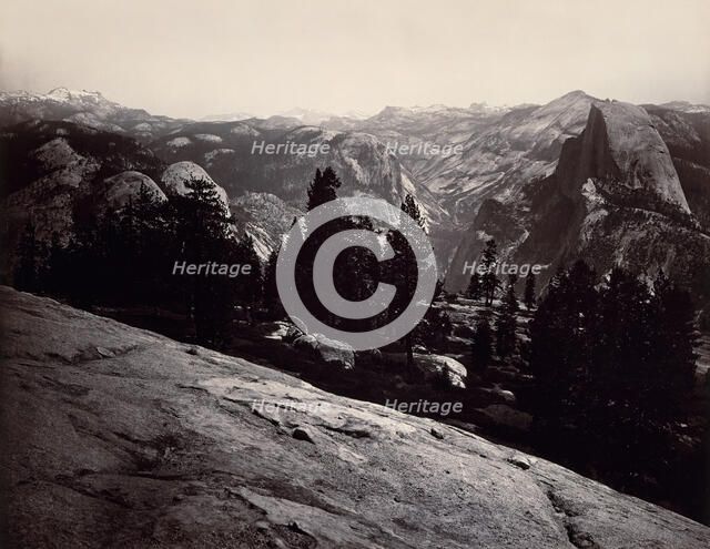 View from the Sentinel Dome, Yosemite, 1865-66. Creator: Carleton Emmons Watkins.