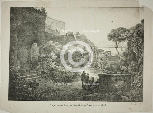 View From the Second Terrace of the Villa d'est at Tivoli, 1817. Creator: Claude Thiénon.