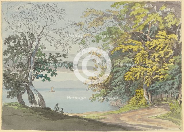 View from the shore of Mainau Island towards Lake Constance, early 19th century. Creator: Max Josef Wagenbauer.