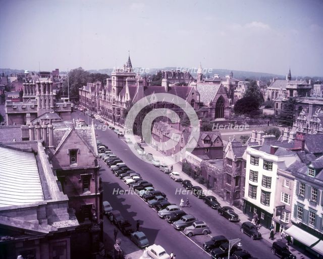 View from the Sheldonian Theatre, Oxford, c1955. Broad St., Balliol, St. John's and Trinity colleges Creator: Arthur Charles Kirby Ware.