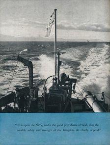 View from the stern of a British warship, c1940 (1943)