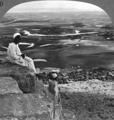 View from the summit of the Great Pyramid, Giza, Egypt, 1905.Artist: Underwood & Underwood