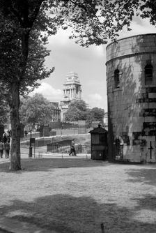 View from Tower Gardens looking towards the Port of London Authority Office, London, c1945-c1965. Artist: SW Rawlings
