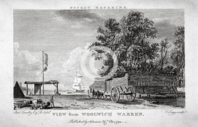 View from Woolwich Warren, Kent, 1794. Artist: Thomas Tagg