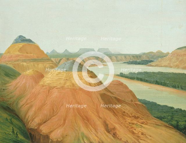 View in the Big Bend of the Upper Missouri, 1832. Creator: George Catlin.
