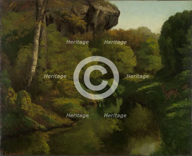 View in the Forest of Fontainebleau, 1855. Creator: Gustave Courbet.