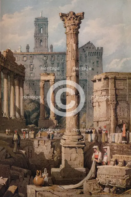 'View in the Forum, Rome', c1823. Artist: Samuel Prout.