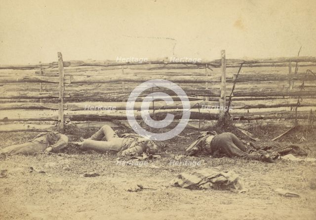 View in the Field, On the West Side of the Hagerstown Road, After the Battle of Antietam, ..., 1862. Creator: Alexander Gardner.