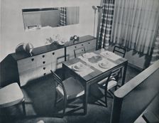 View in the living-dining room designed by Gilbert Rohde 1936
