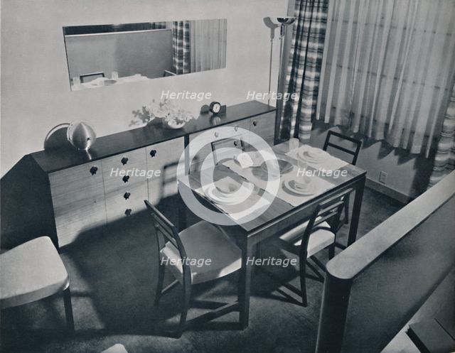 'View in the living-dining room designed by Gilbert Rohde', 1936. Artist: Unknown.