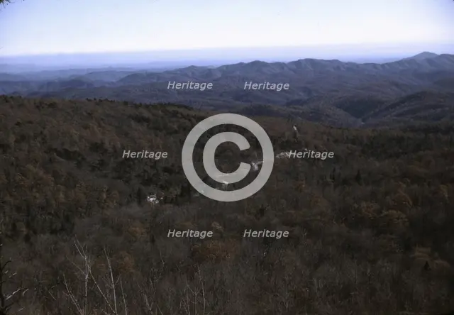 View in the mountains along Skyline Drive in Virginia, ca. 1940. Creator: Jack Delano.