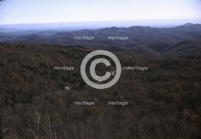 View in the mountains along Skyline Drive in Virginia, ca. 1940. Creator: Jack Delano.