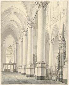 View in the Nieuwe Kerk in Delft, 1819. Creator: Johannes Jelgerhuis