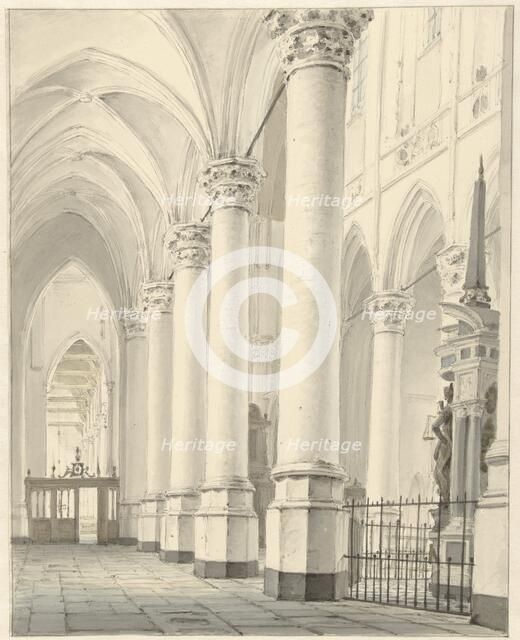 View in the Nieuwe Kerk in Delft, 1819. Creator: Johannes Jelgerhuis.