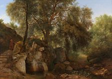 View in the Park of the Villa Chigi at Ariccia, 1822. Creator: Abraham Teerlink