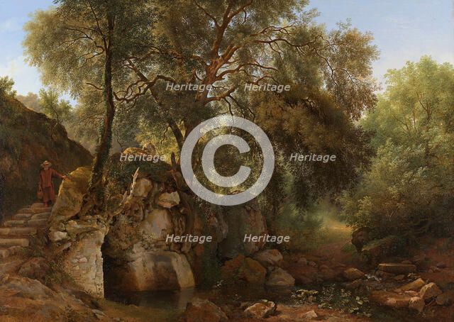 View in the Park of the Villa Chigi at Ariccia, 1822. Creator: Abraham Teerlink.