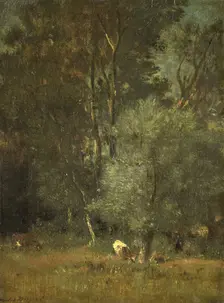 View in the Woods, 1840-1889. Creator: Jules Dupré