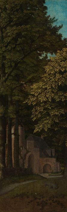 View in a Forest, Outer Left Wing of a Triptych, c.1505-c.1515. Creator: Gerard David