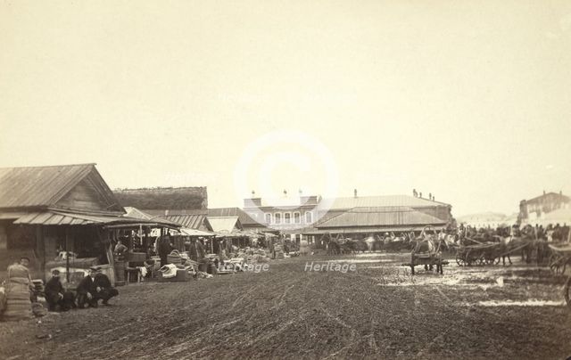 View in bazar [ie, bazaar] at Irkutsk, between 1885 and 1886. Creator: Unknown.