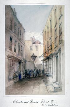 View in Chichester Rents, Fleet Street, City of London, c1850. Artist: Thomas Colman Dibdin