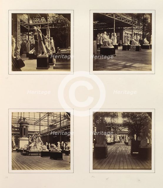 [View in Court of Christian Monuments; Views of Greek and Roman Sculpture Court], ca. 1859. Creator: Attributed to Philip Henry Delamotte.