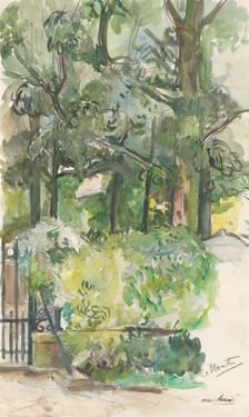 View in garden, 1872-1950. Creator: Barbara Elisabeth van Houten